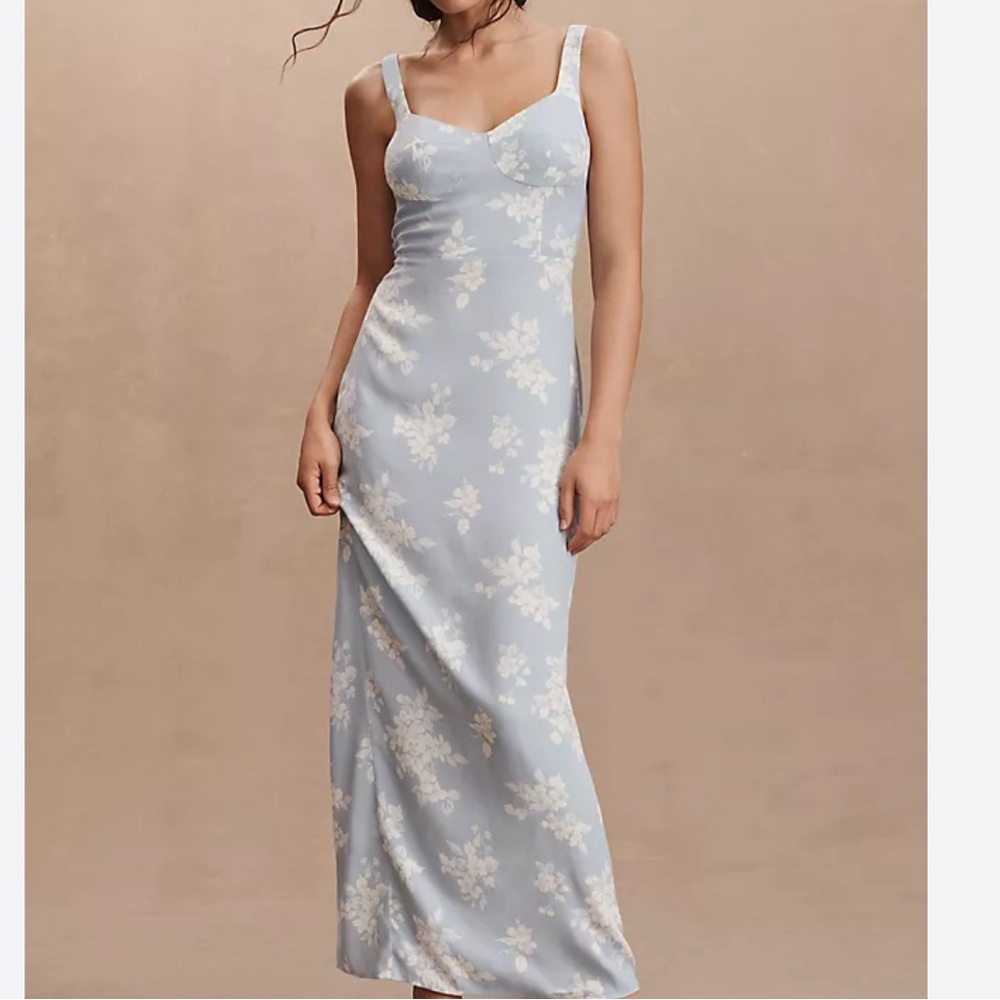 Reformation Reverie Dress Blue and White - Picture 3 of 9